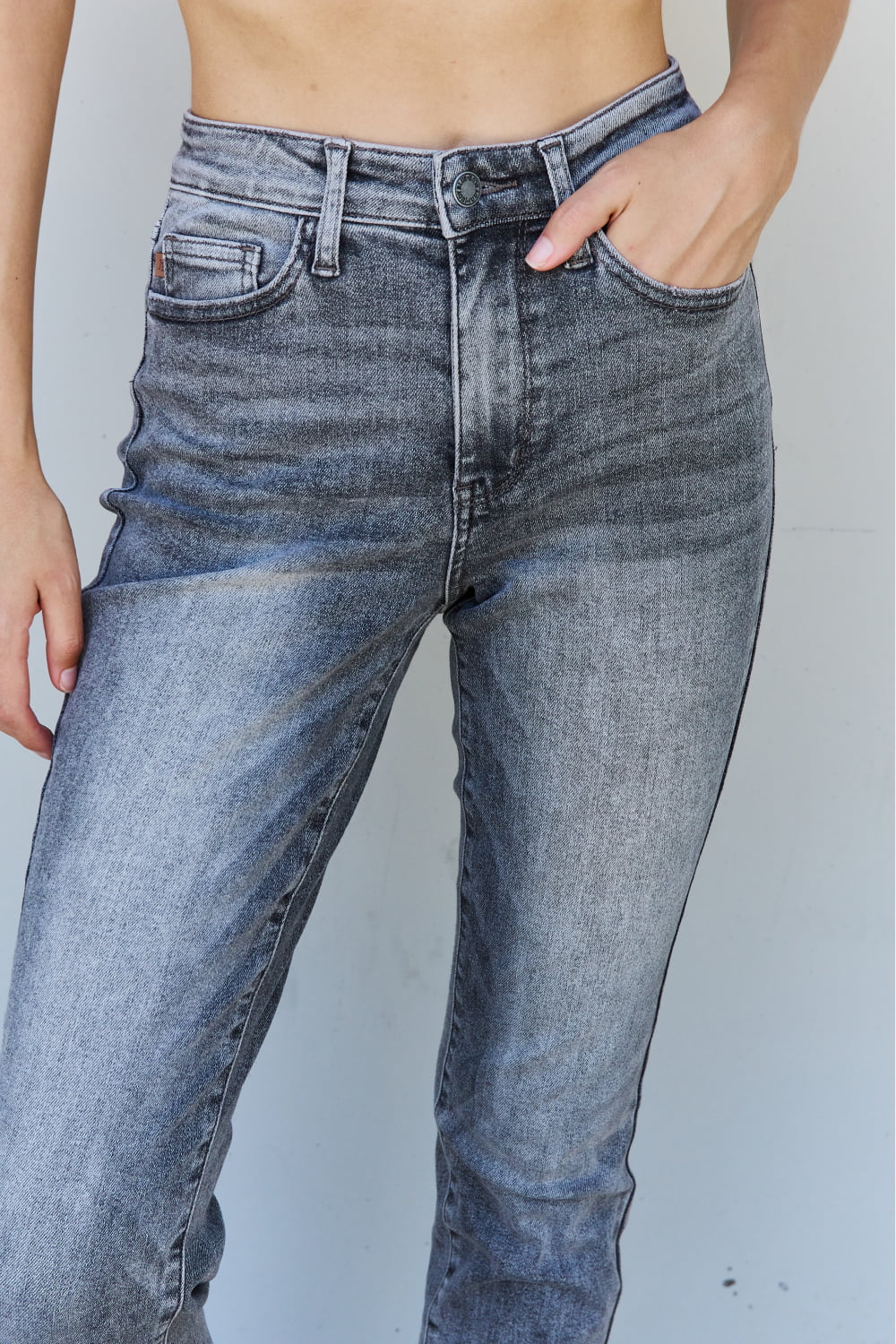 Judy Blue Racquel Full Size High Waisted Stone Wash Slim Fit Jeans