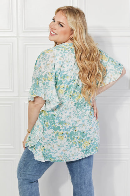 Justin Taylor Fields of Poppy Floral Kimono in Green