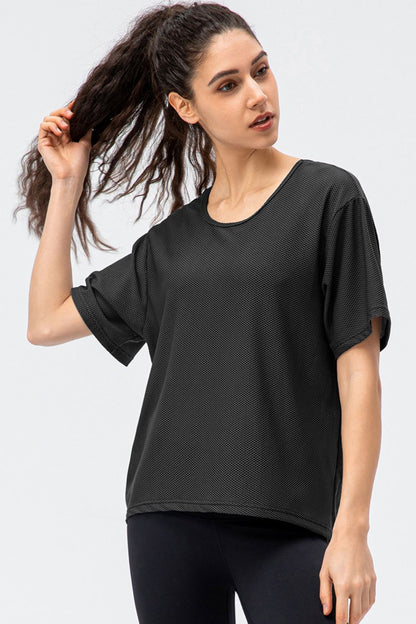 Round Neck Short Sleeve Active Tee