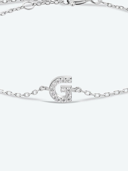 G To K Zircon 925 Sterling Silver Bracelet