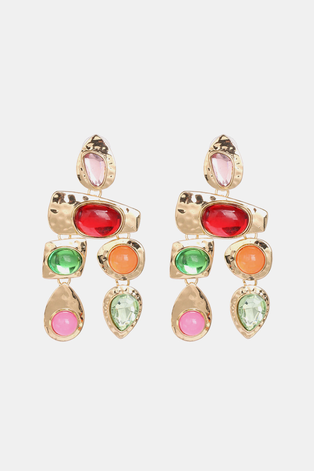 Gemotrical Zinc Alloy Frame Resin Dangle Earrings