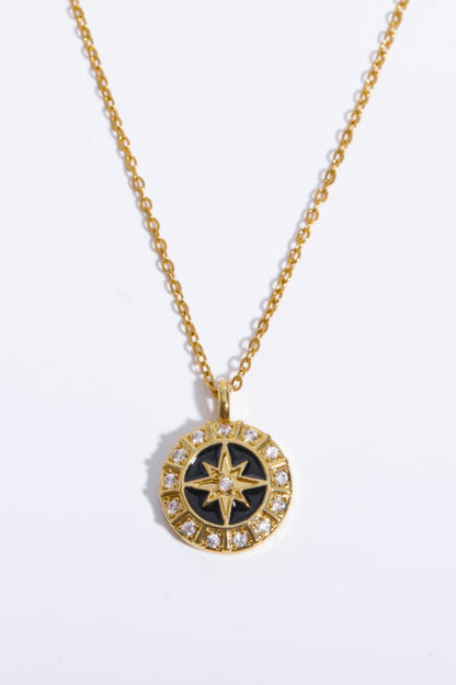 Zircon Decor North Star Pendant Copper Necklace