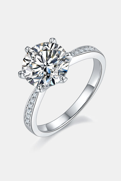 3 Carat Moissanite Side Stone Ring