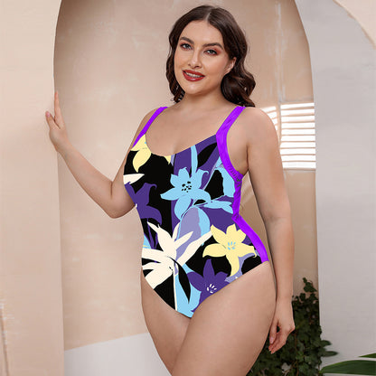 Full Size Printed Scoop Neck Sleeveless One-Piece Swimsuit