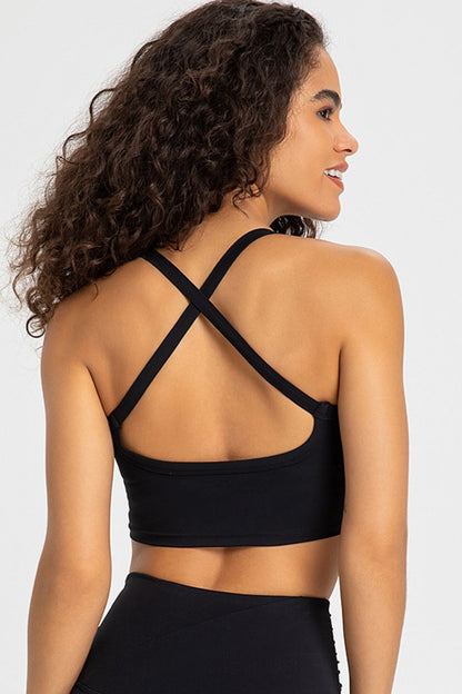 Crisscross Back V-Neck Sports Bra