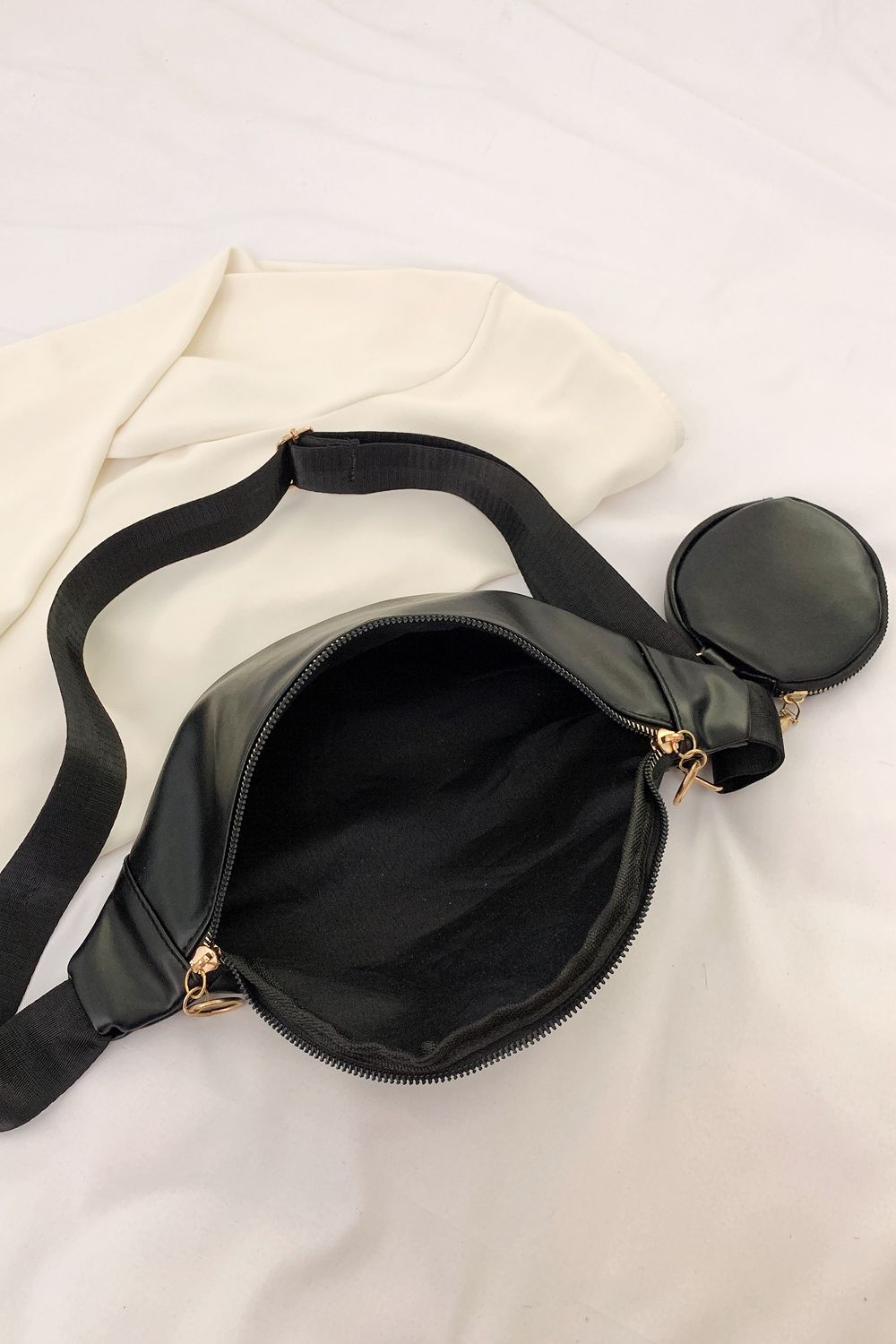 PU Leather Sling Bag with Small Purse