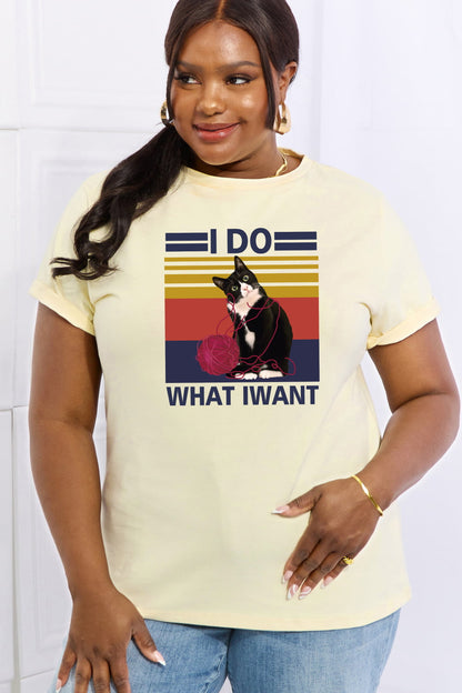 Simply Love Full Size I DO WHAT I WANT Graphic Cotton Tee