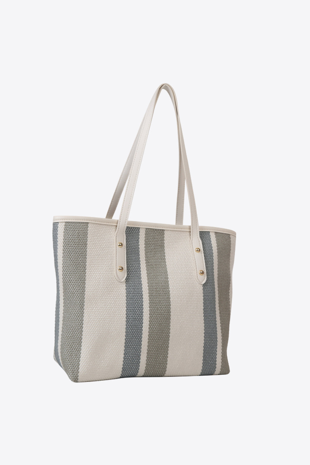 Striped Straw Tote Bag