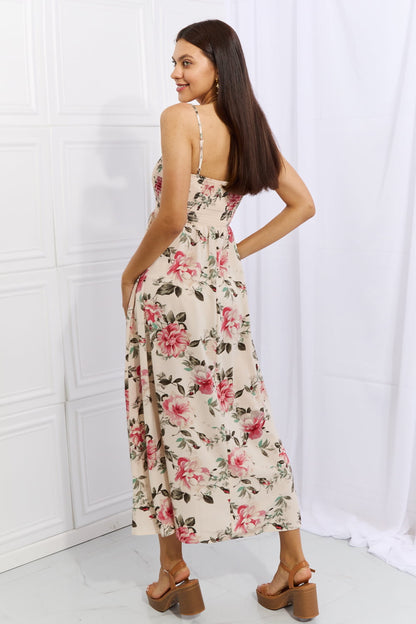 OneTheLand Hold Me Tight Sleevless Floral Maxi Dress in Pink