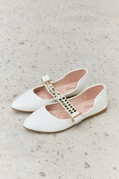 Forever Link Pointed Toe Studded Ballet Flats