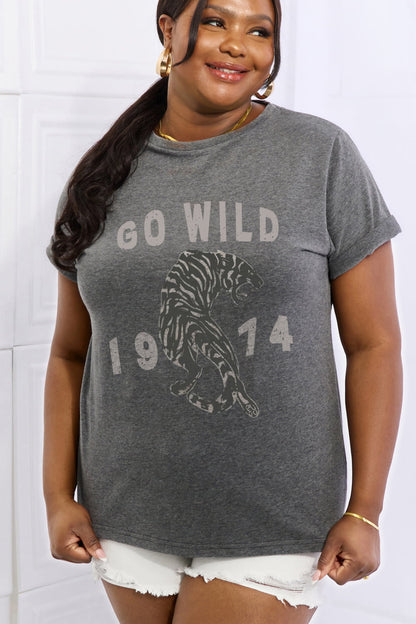 Simply Love Full Size GO WILD 1974 Graphic Cotton Tee