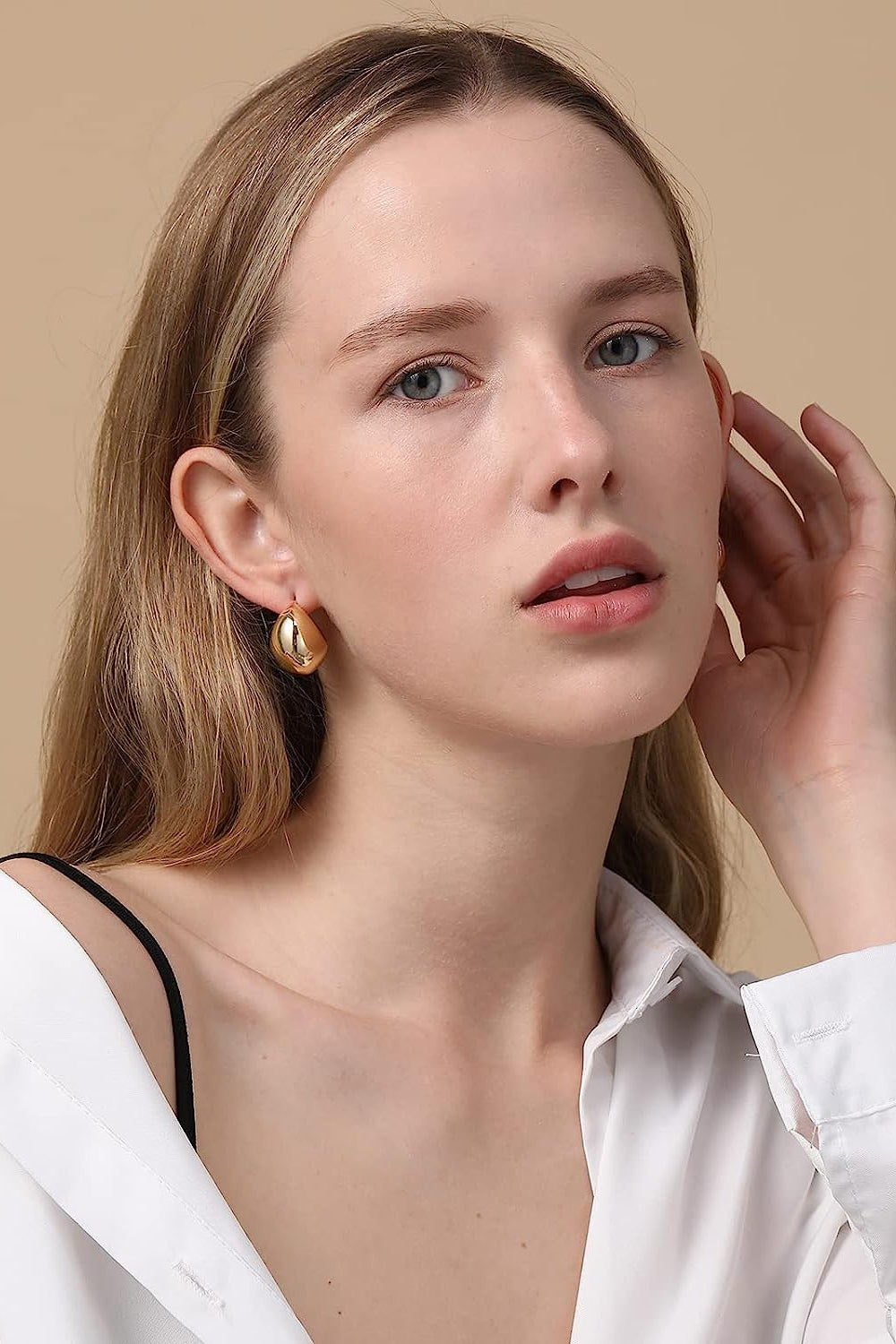 Chunky C-Hoop Brass Earrings