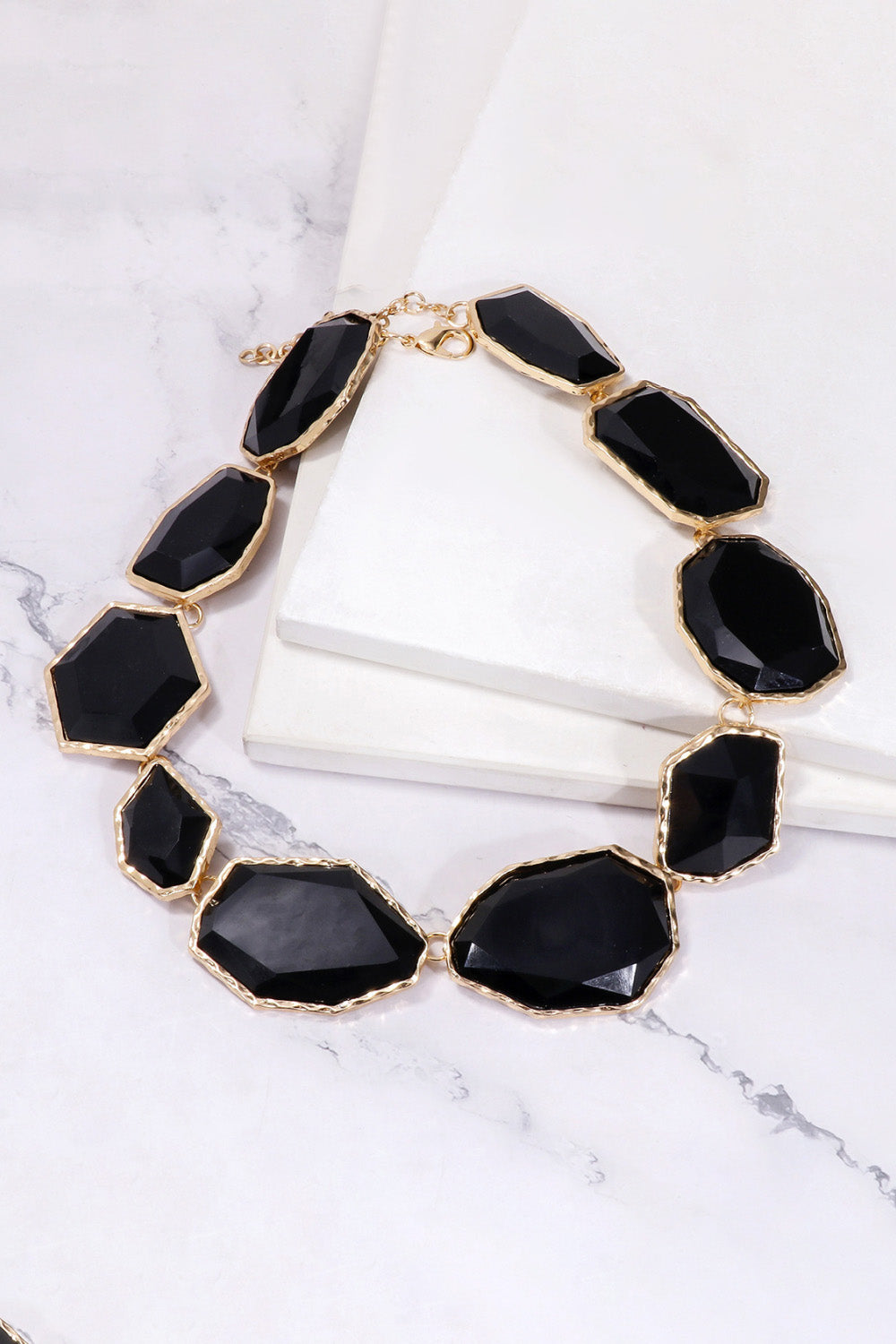 Geometrical Shape Zinc Alloy Frame Resin Dangle Earrings