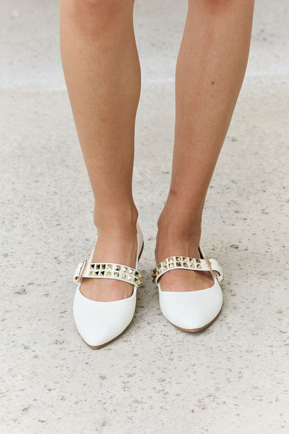 Forever Link Pointed Toe Studded Ballet Flats