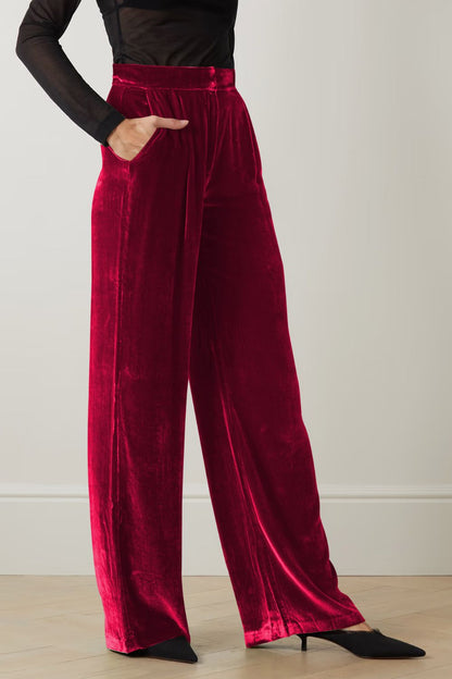 Loose Fit High Waist Long Pants with Pockets