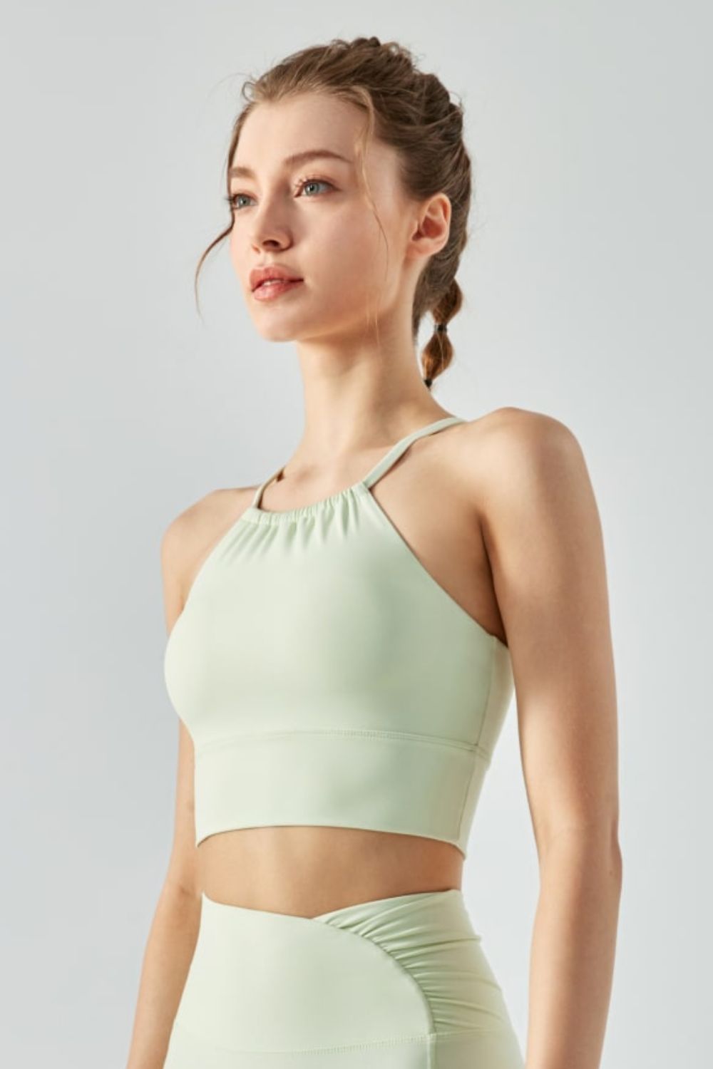 Crisscross Gathered Detail Cropped Sports Cami