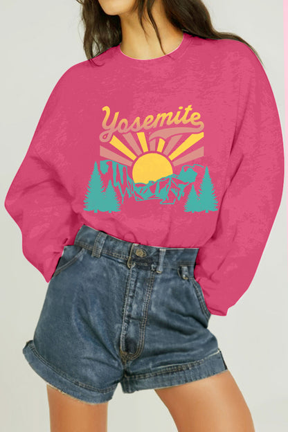 Simply Love Full Size YOSEMITE Graphic Sweatshirt