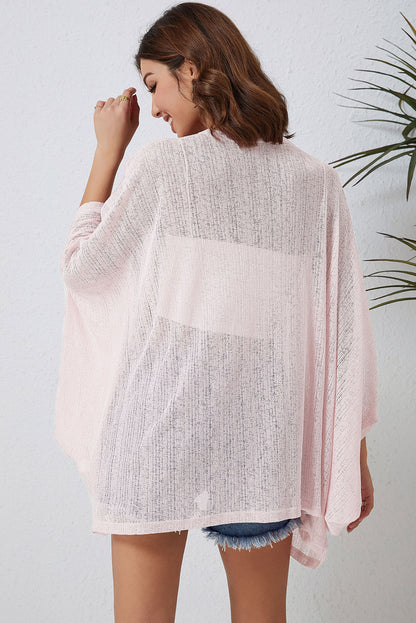 Open Front Three-Quarter Sleeve Cardigan