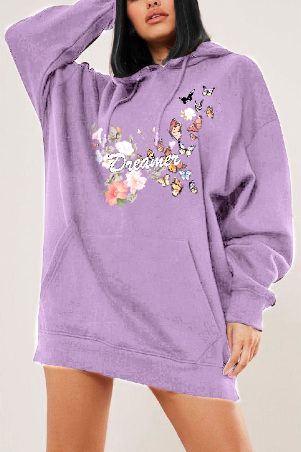 Simply Love Full Size Dropped Shoulder DREAMER Graphic Hoodie