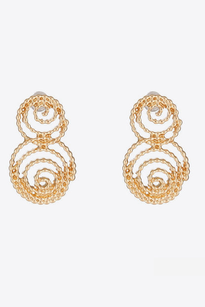 18K Gold-Plated Alloy Spiral Earrings