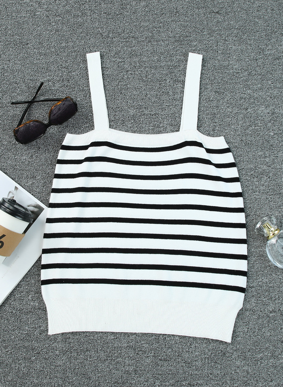 Striped Straight Neck Cami