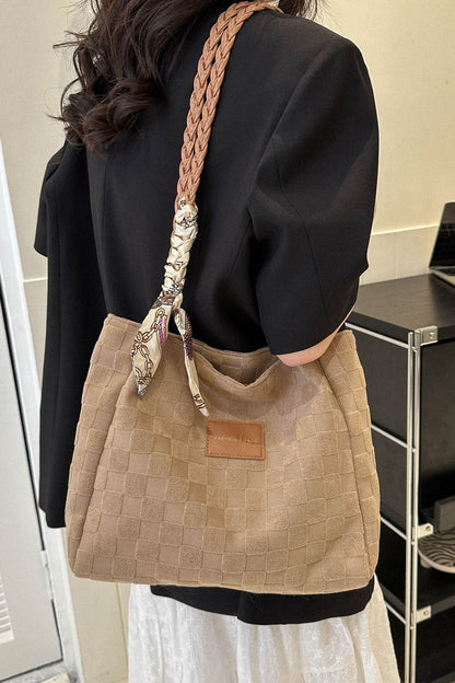 Braided Strap Polyester Tote Bag