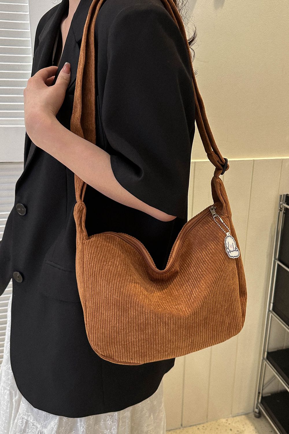 Large Corduroy Shoulder Bag