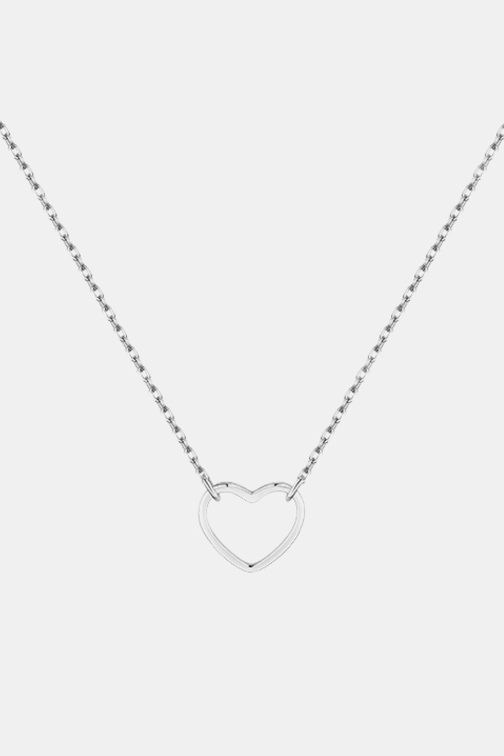 925 Sterling Silver Heart Shape Pendant Necklace