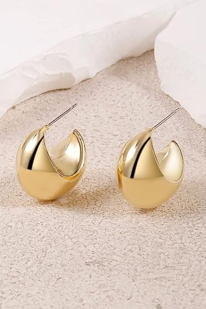 Chunky C-Hoop Brass Earrings