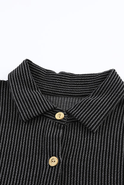 Dropped Shoulder Long Sleeve Shirts with Pocket