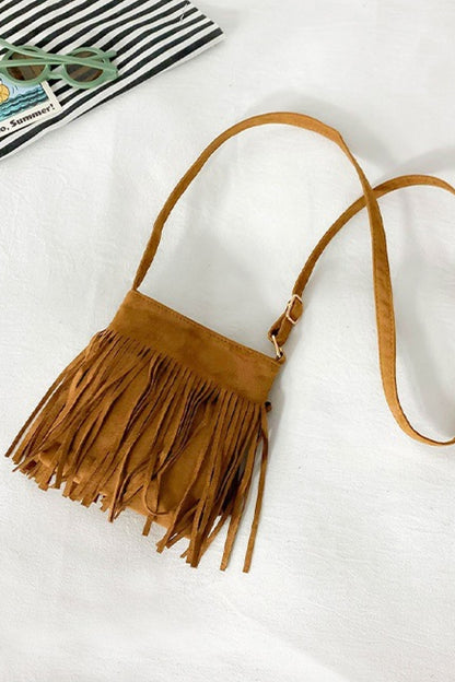 PU Leather Crossbody Bag with Fringe