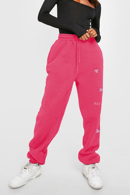 Simply Love Full Size Drawstring BUTTERFLY Graphic Long Sweatpants