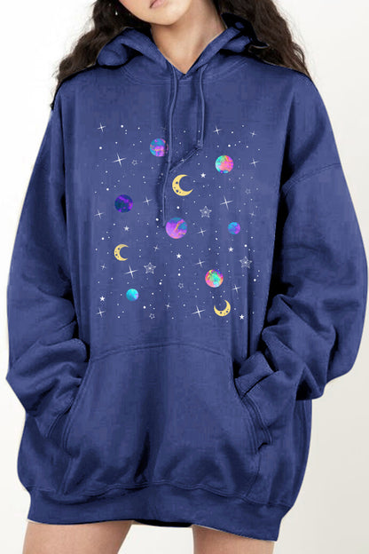 Simply Love Full Size Dropped Shoulder Star & Moon Graphic Hoodie