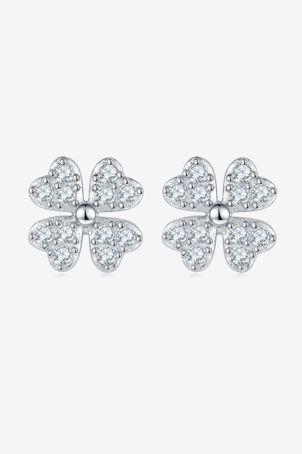 Moissanite Four Leaf Clover Stud Earrings