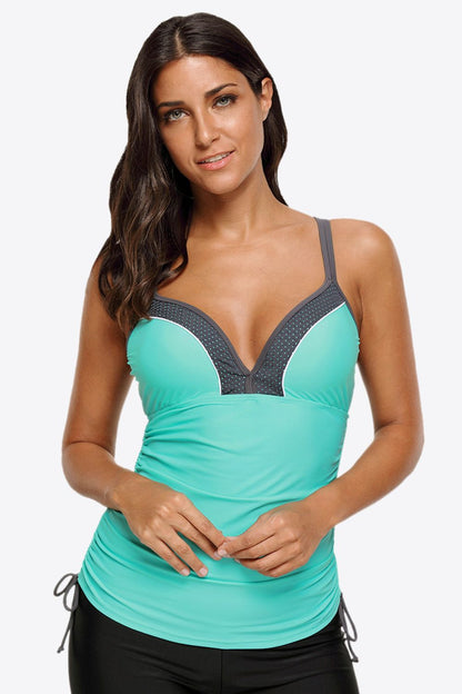 Contrast Sweetheart Neck Swim Cami