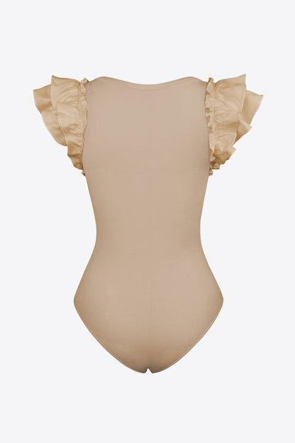 Ruffled Plunge Bodysuit